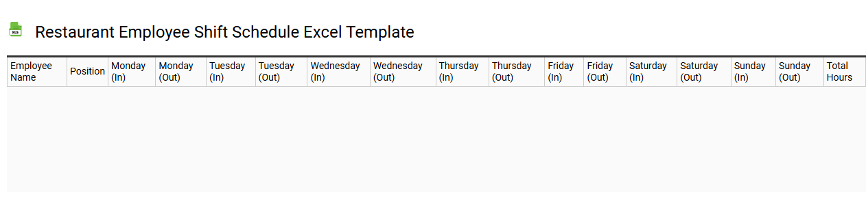 Restaurant employee shift schedule Excel template