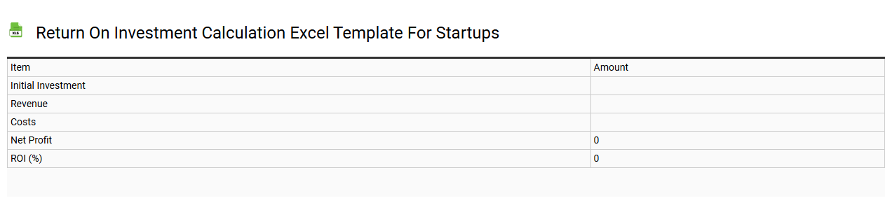Return on investment calculation Excel template for startups