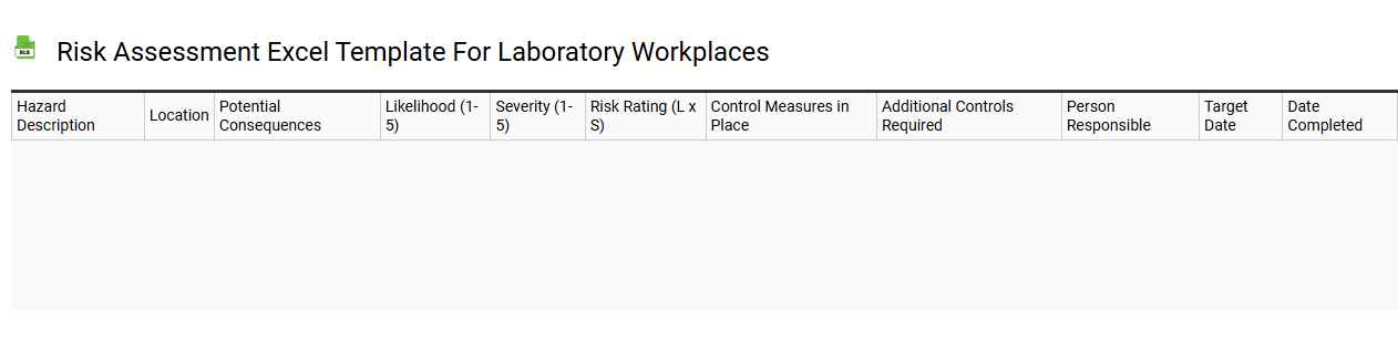 Risk assessment Excel template for laboratory workplaces