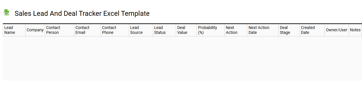 Sales lead and deal tracker Excel template