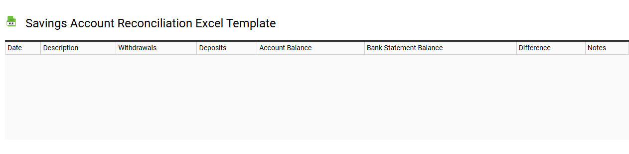 Savings account reconciliation Excel template