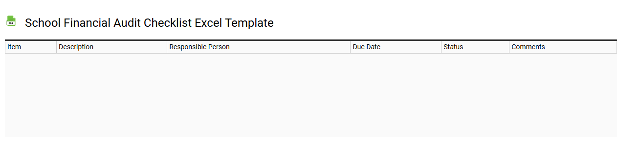 School financial audit checklist Excel template