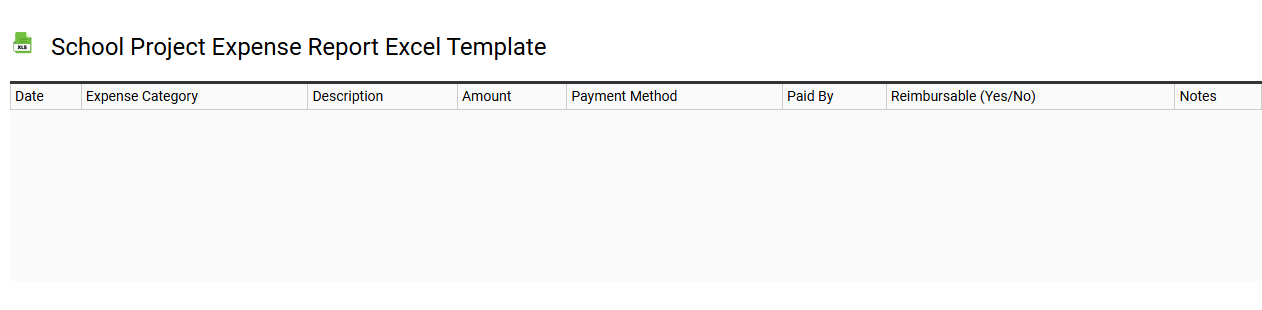 School project expense report Excel template