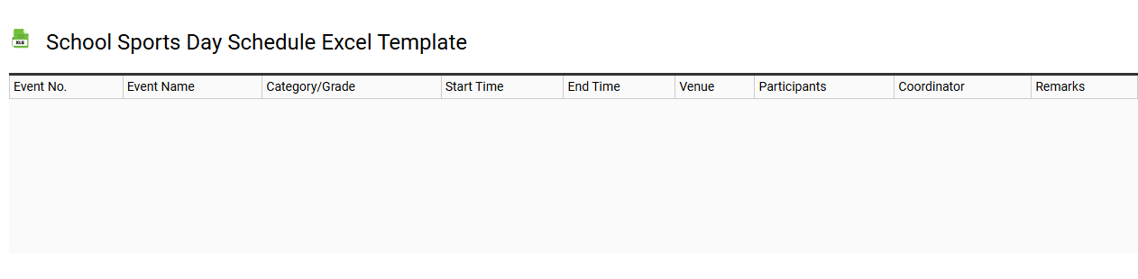School sports day schedule Excel template