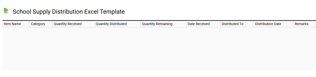 School supply distribution Excel template