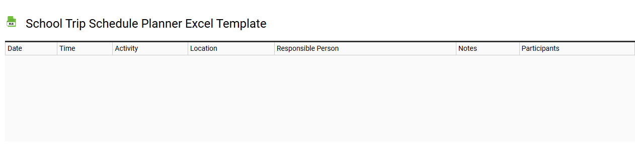 School trip schedule planner Excel template