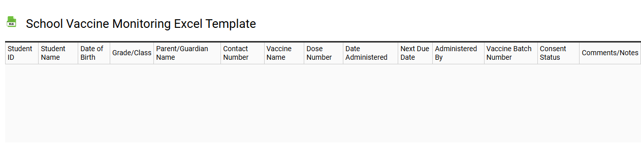 School vaccine monitoring Excel template