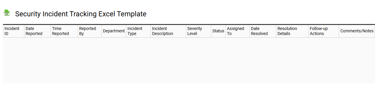 Security incident tracking Excel template