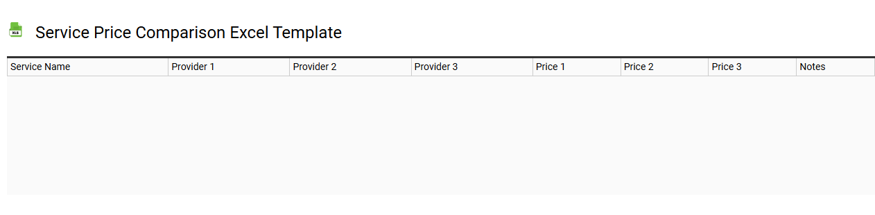 Service price comparison Excel template