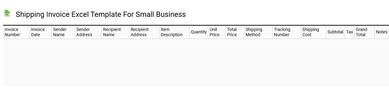 Shipping invoice Excel template for small business