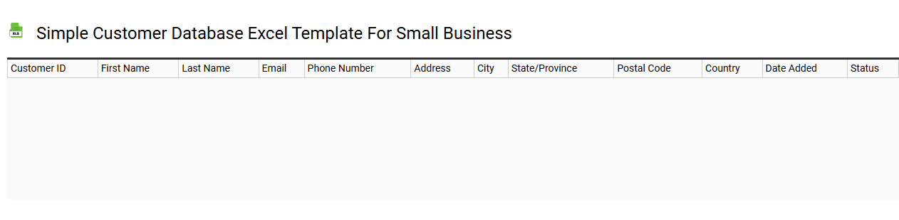 Simple customer database Excel template for small business
