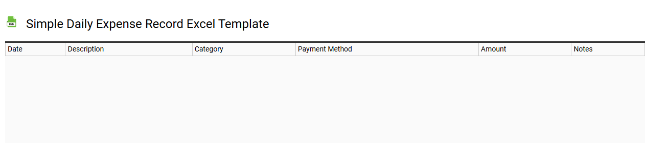 Simple daily expense record Excel template
