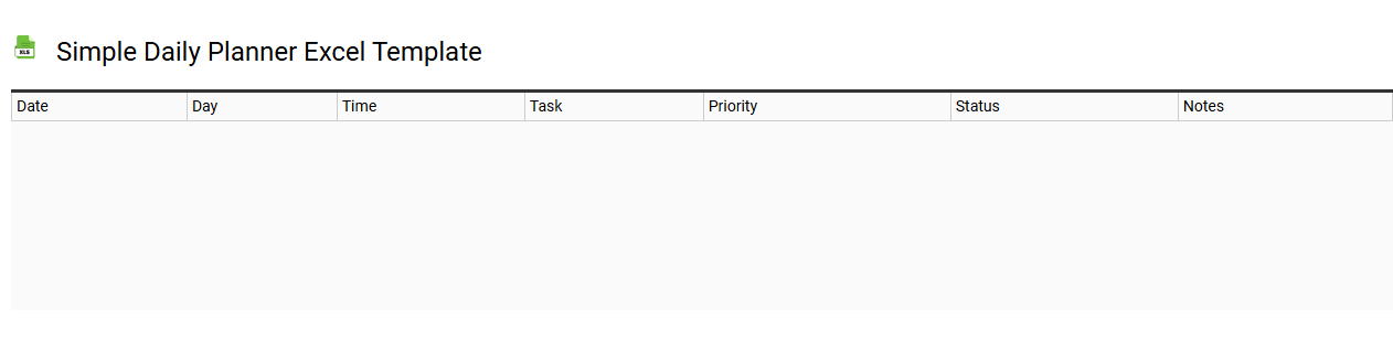 Simple daily planner Excel template