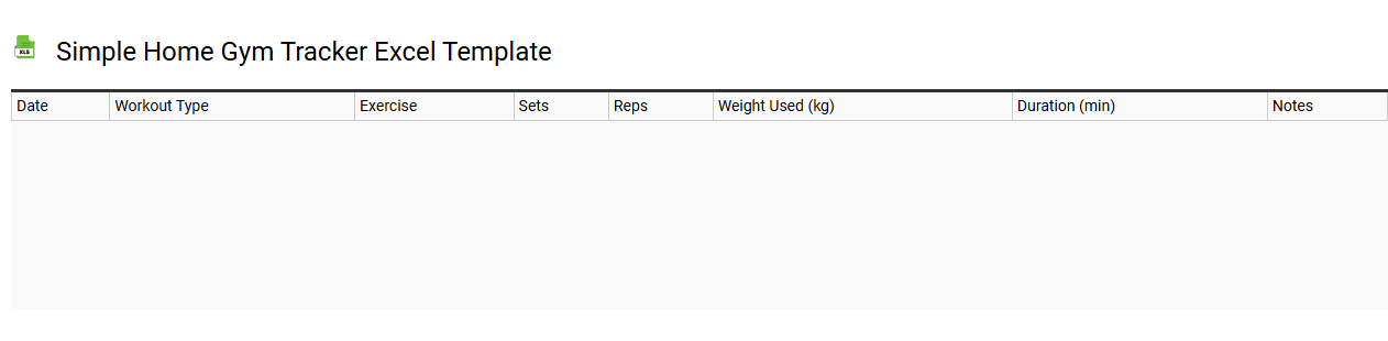 Simple home gym tracker Excel template