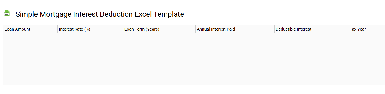 Simple mortgage interest deduction Excel template