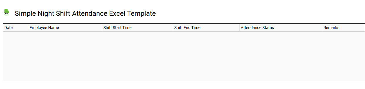 Simple night shift attendance Excel template
