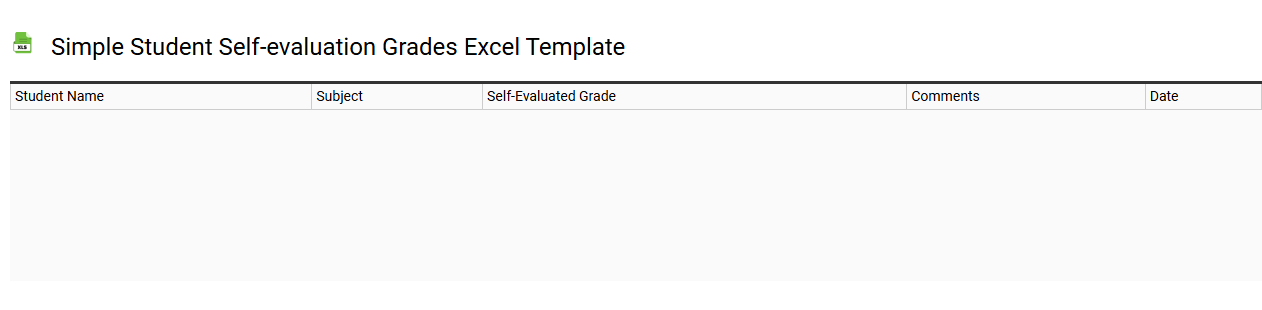 Simple student self-evaluation grades Excel template