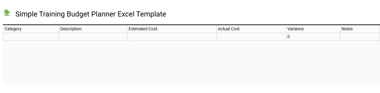 Simple training budget planner Excel template