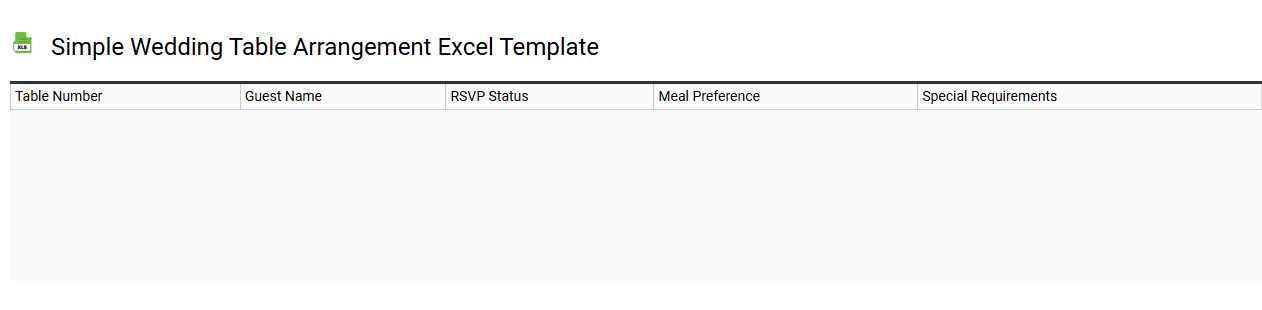 Simple wedding table arrangement Excel template