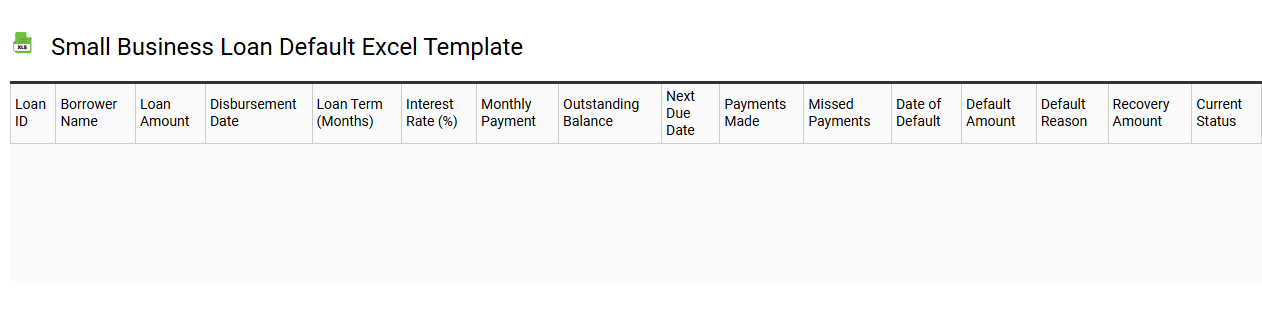 Small business loan default Excel template