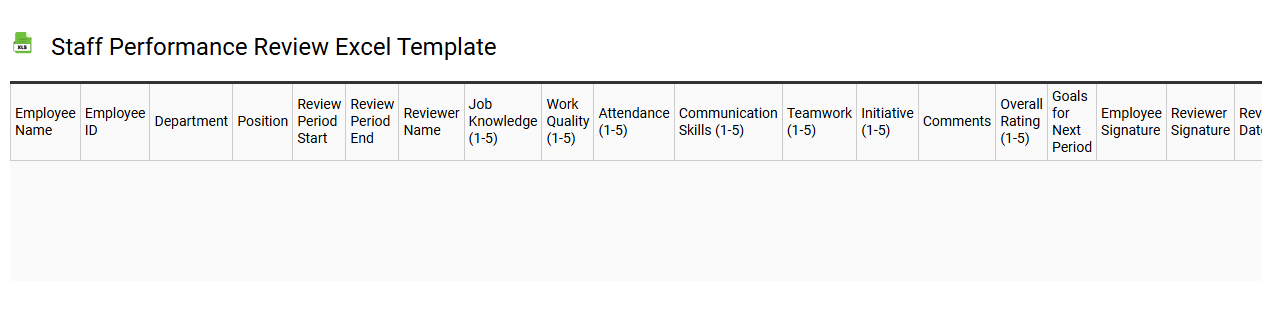 Staff performance review Excel template