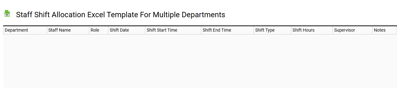 Staff shift allocation Excel template for multiple departments