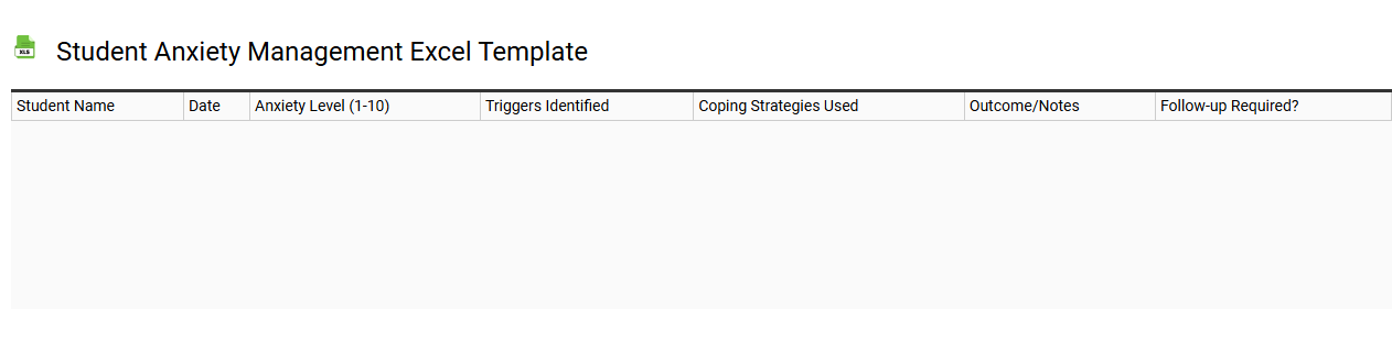 student anxiety management Excel template