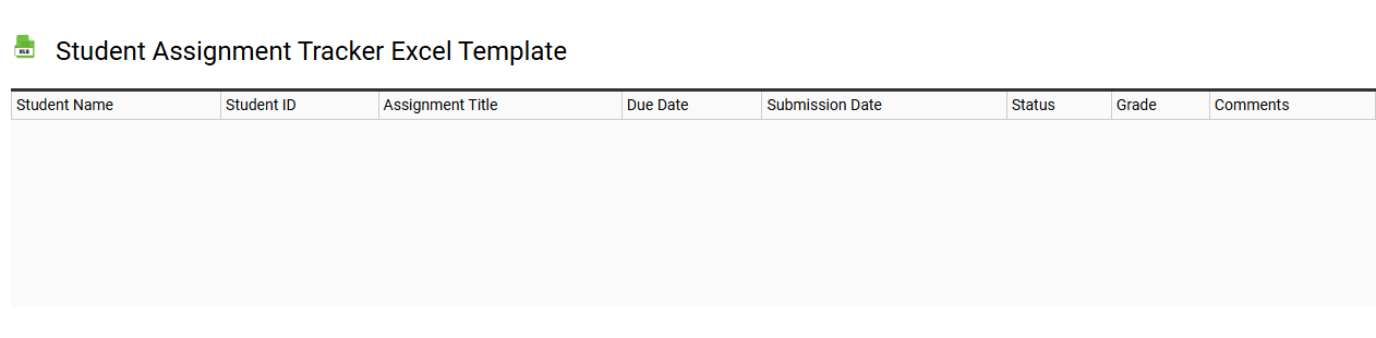 Student assignment tracker Excel template