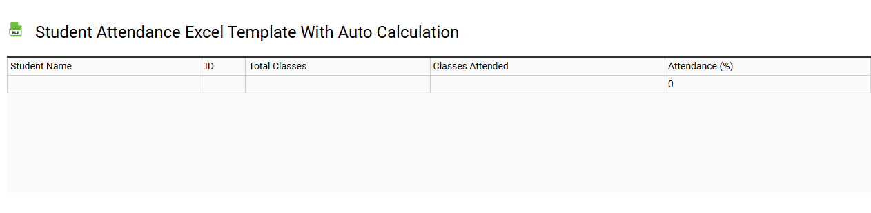 Student attendance Excel template with auto calculation