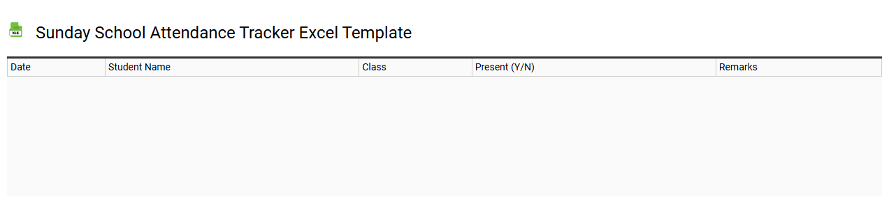 Sunday school attendance tracker Excel template