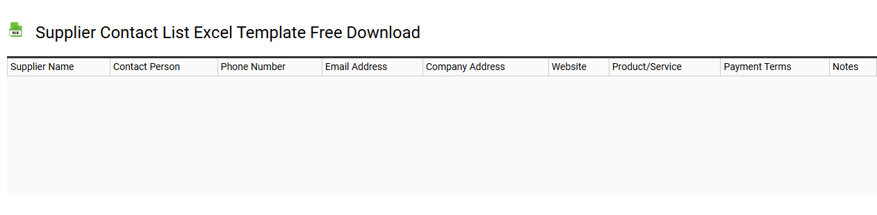 Supplier contact list Excel template free download