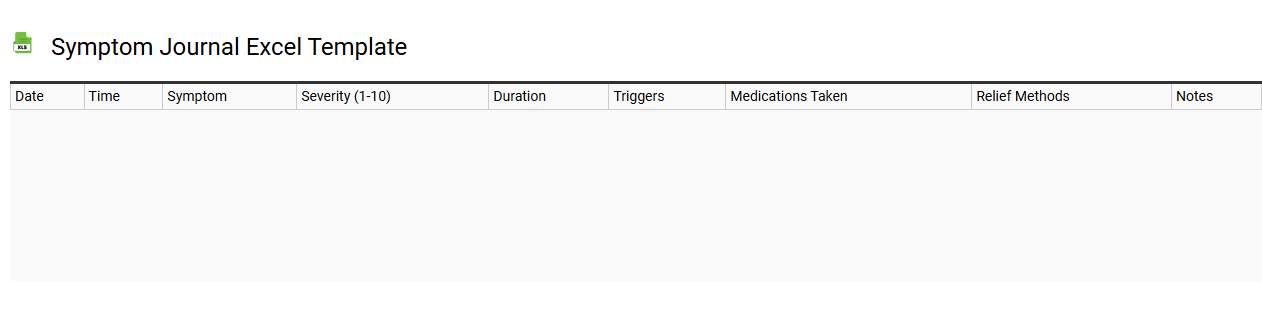 Symptom journal Excel template