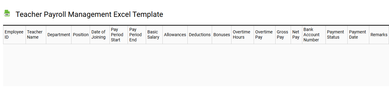 Teacher payroll management Excel template