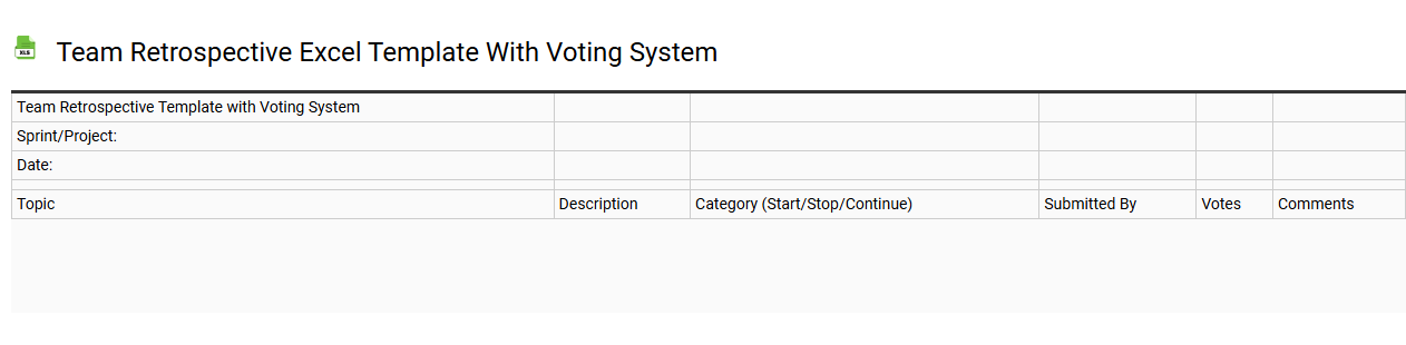 Team retrospective Excel template with voting system