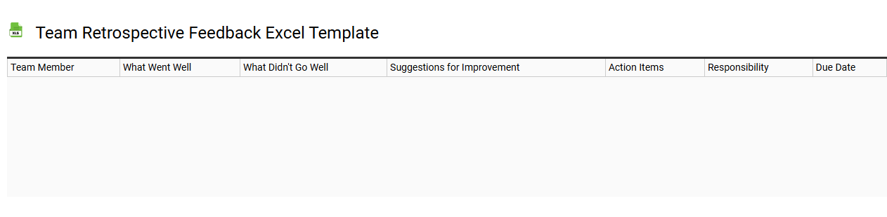 Team retrospective feedback Excel template