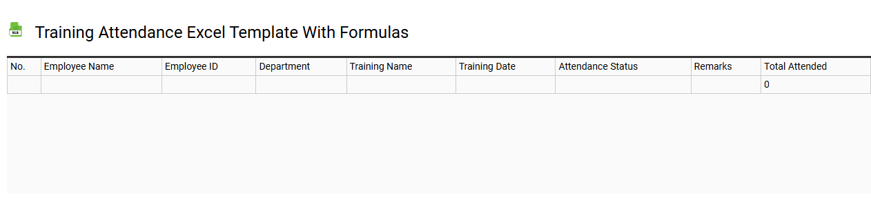 Training attendance Excel template with formulas