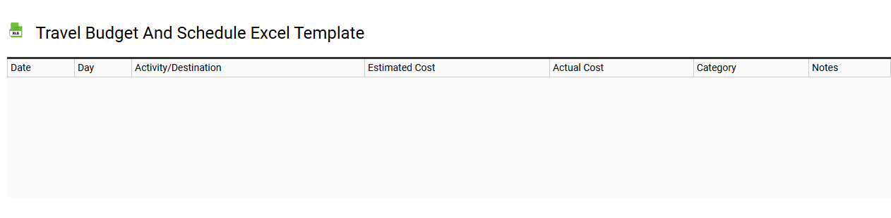 Travel budget and schedule Excel template