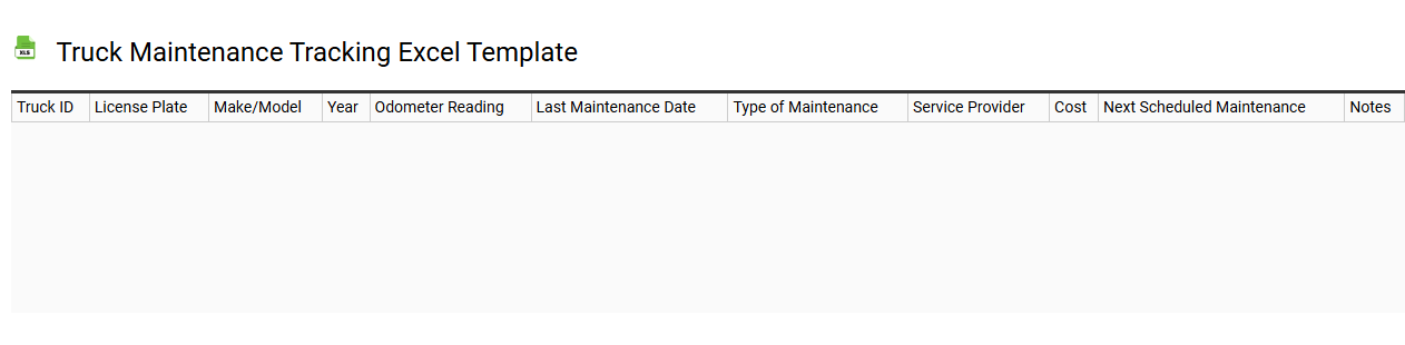 Truck maintenance tracking Excel template