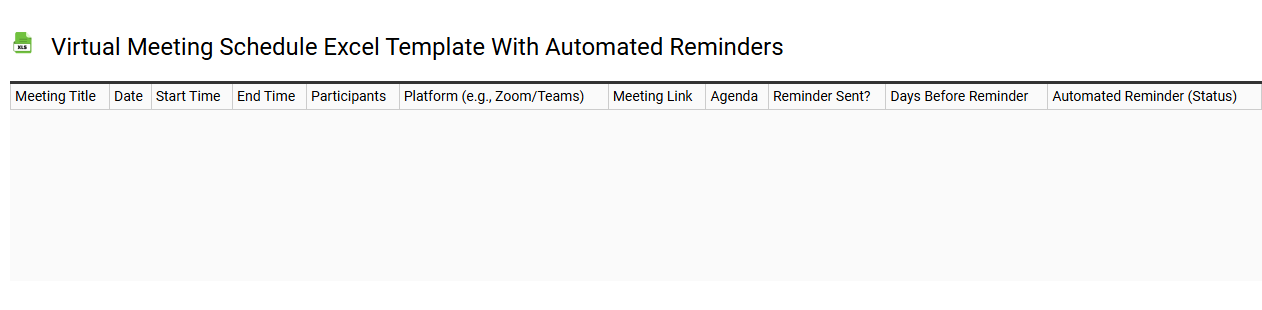 Virtual meeting schedule Excel template with automated reminders