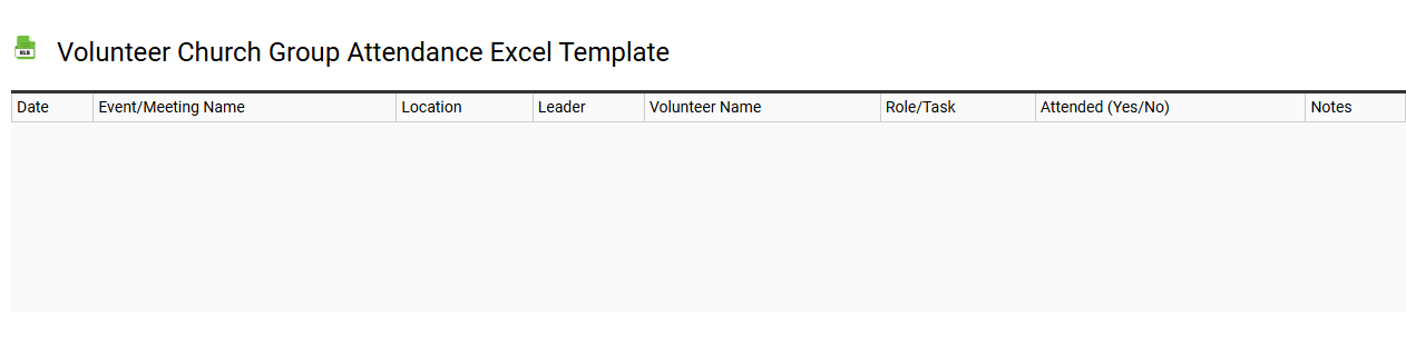 Volunteer church group attendance Excel template