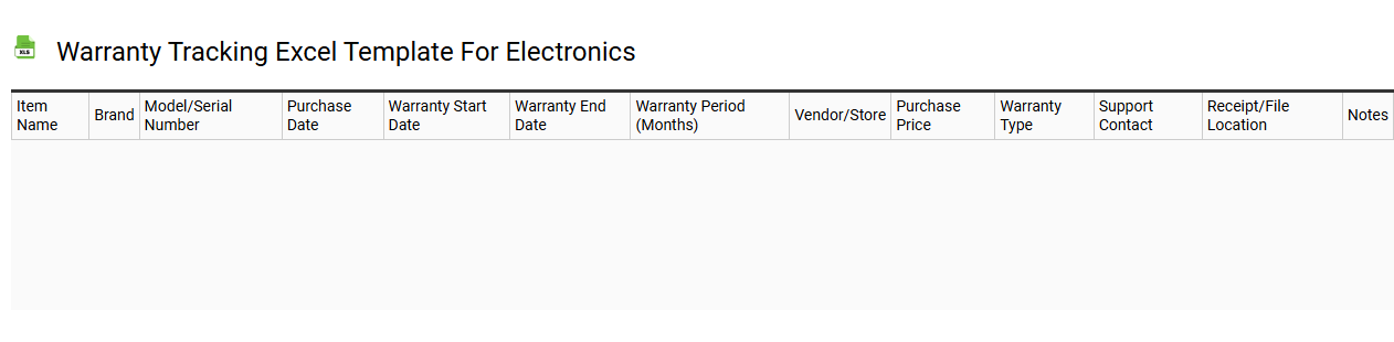 Warranty tracking Excel template for electronics