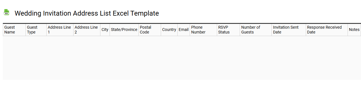 Wedding invitation address list Excel template