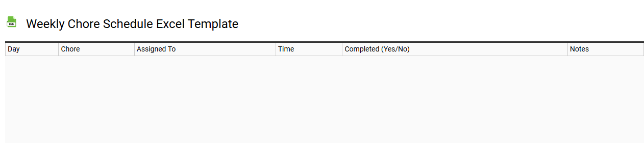 Weekly chore schedule Excel template