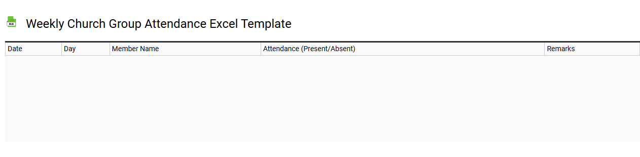 Weekly church group attendance Excel template