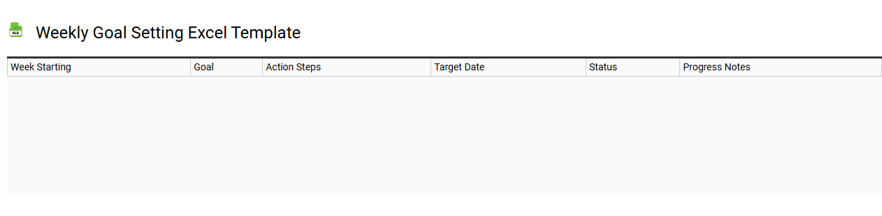 Weekly goal setting Excel template