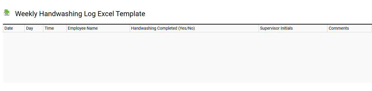 Weekly handwashing log Excel template