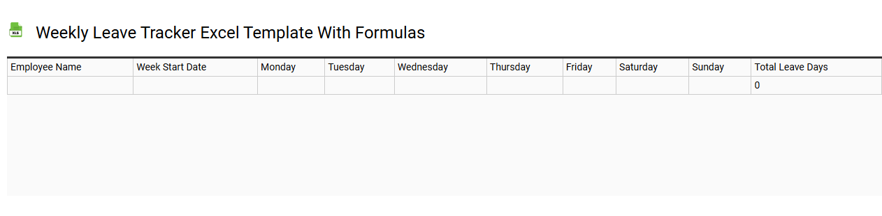 Weekly leave tracker Excel template with formulas