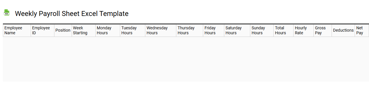 Weekly payroll sheet Excel template