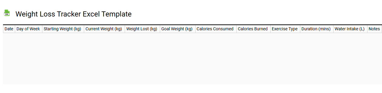 Weight loss tracker Excel template