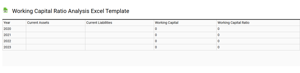 Working capital ratio analysis Excel template
